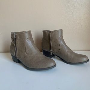 Flat Taupe Ankle Boot